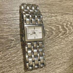 Michael Kors silver wide band watch